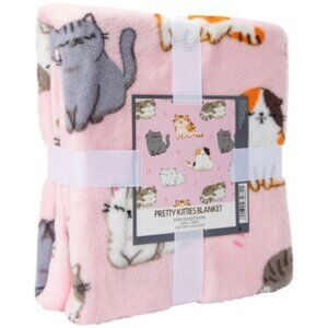 Pink Pretty Kitties Throw Blanket 50 x 60 Inches - NWT